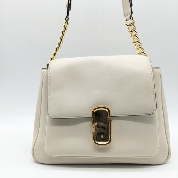 Marc Jacobs Handbags - MARC JACOBS The Chain leather satchel shoulder bag - Bone/Cream